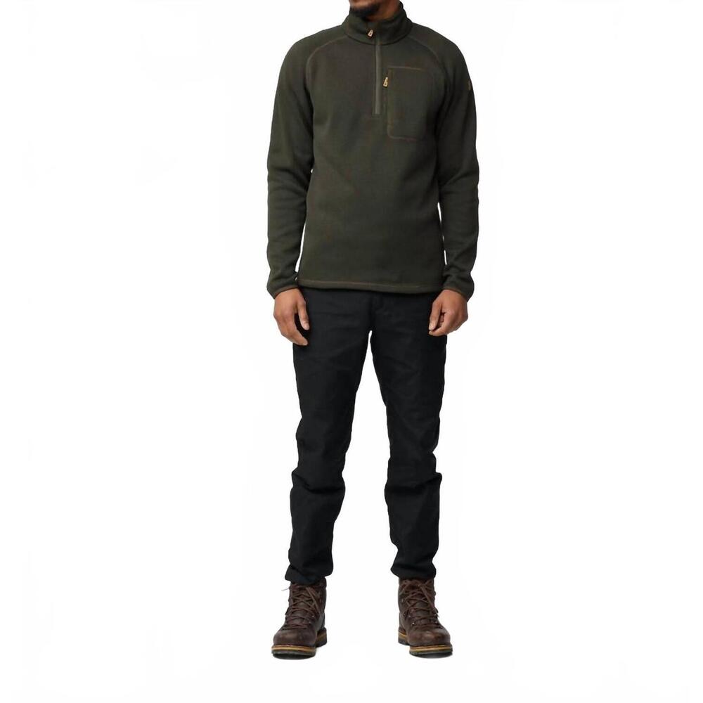 NEW FJALLRAVEN ovik half zip fleece sweater in deep forest